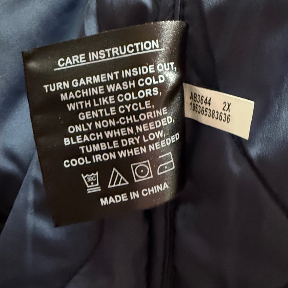Blue Fleet Street Quilted Women's Puffer Jacket sz 2X - Picture 9 of 12